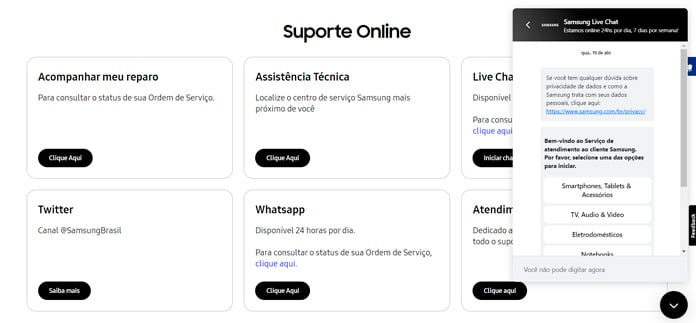 Live Chat Samsung